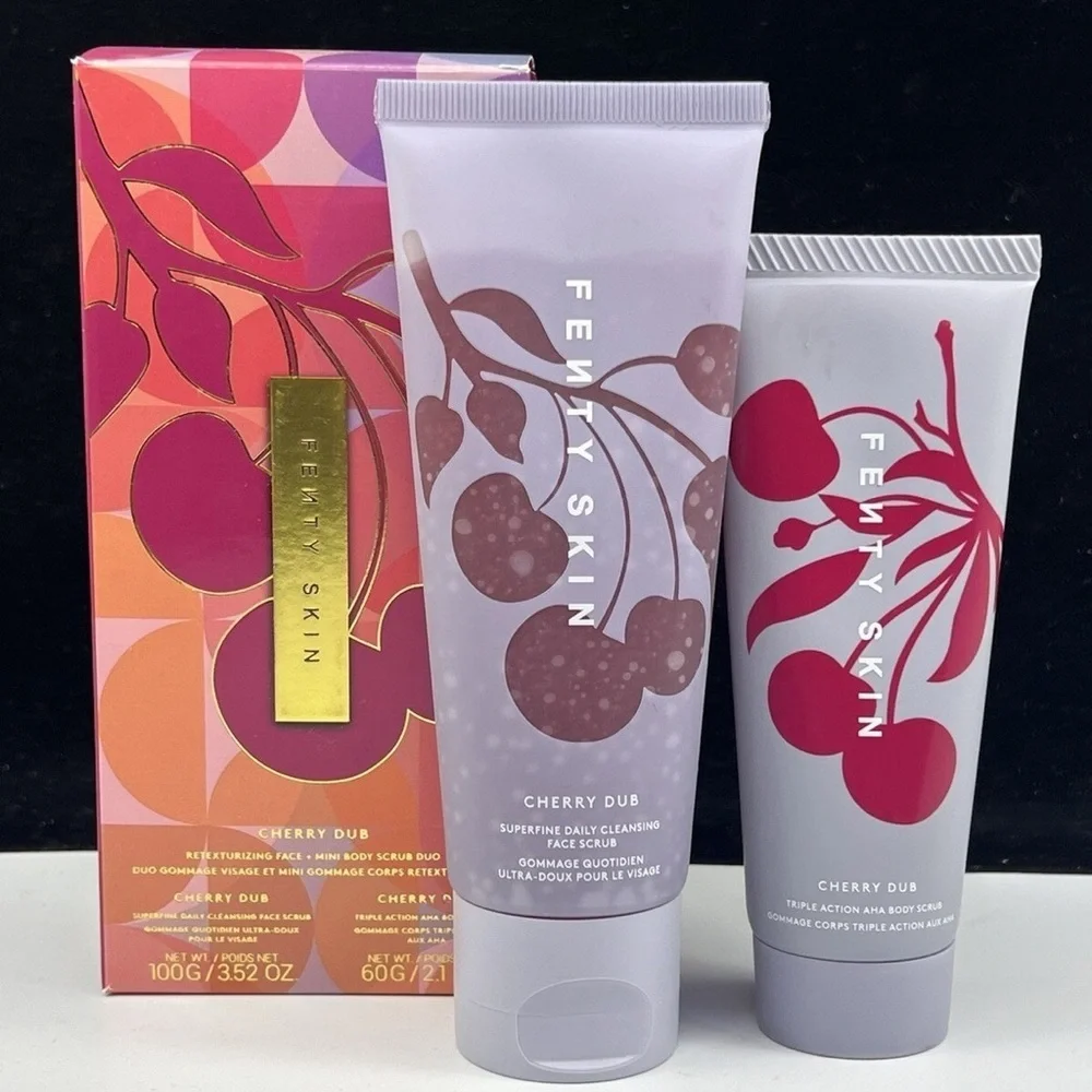 🍒 Fenty Skin Cherry Dub Body Scrub Duo | AHA Exfoliating Set - Picture 2 of 11